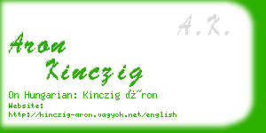 aron kinczig business card